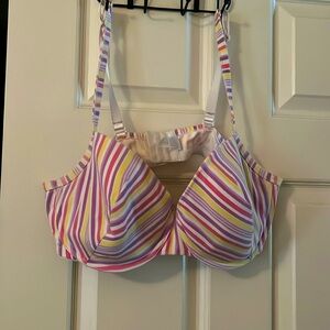 Fashion Bug stripped pink, violet and yellow size 40D bra